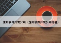 沈阳软件开发公司（沈阳软件开发公司排名）